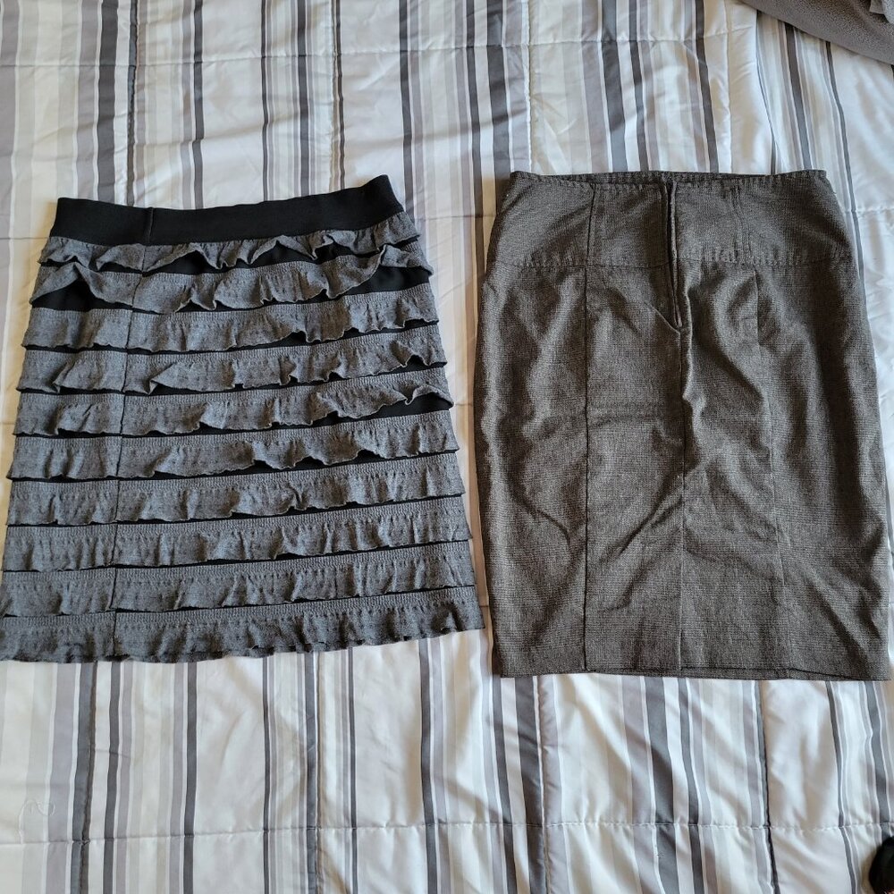 Vintage Skirt Size 6 and 8 Black Brown 2PC - Picture 4 of 10